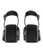 Sandalias Ritzy75 Rae de piel negra - Tacón de 8,5 cm