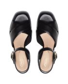 Sandalias Ritzy75 Rae de piel negra - Tacón de 8,5 cm