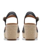 Sandalias Sabina Strap de piel negra - Tacón 8cm
