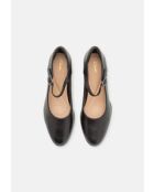 Freva55 Strap schwarze Lederschuhe - 6,5 cm Absatz