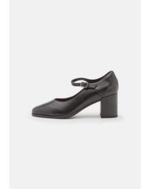 Freva55 Strap schwarze Lederschuhe - 6,5 cm Absatz