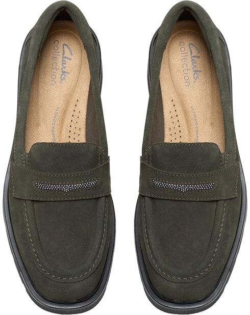 Zapatos Lauryl Step de gamuza oliva oscuro