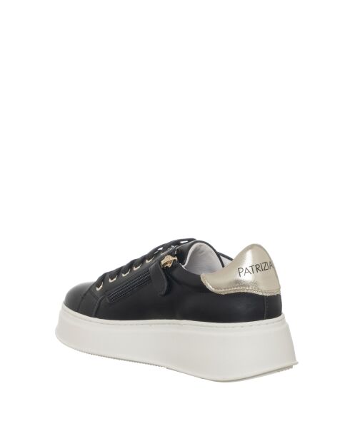 303-31 Schwarze Ledersneaker