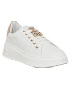 751-06 Weiße Ledersneaker
