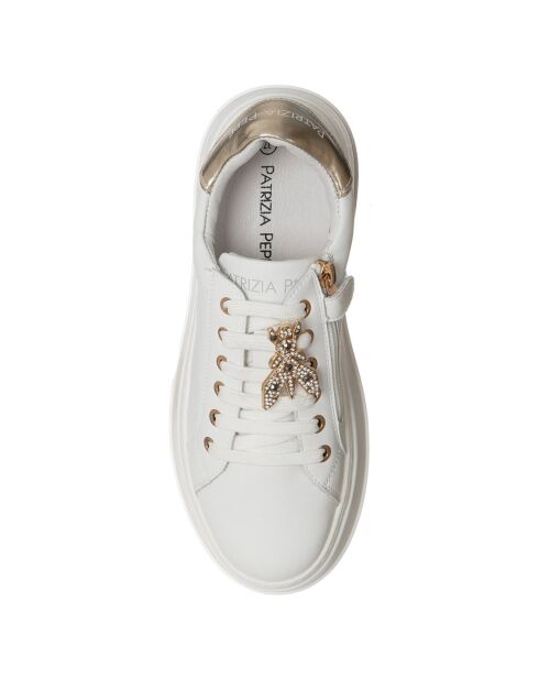 751-06 Witte leren sneakers