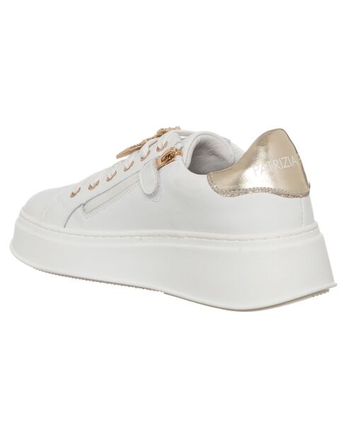 751-06 Witte leren sneakers