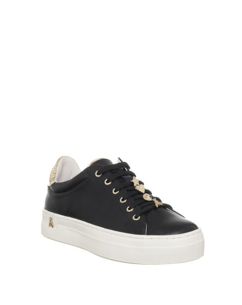 824-31 schwarze Ledersneaker
