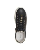 824-31 schwarze Ledersneaker