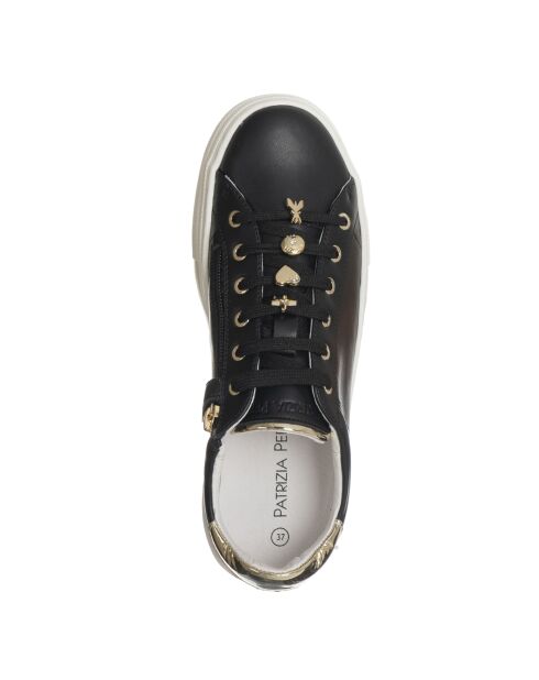 824-31 schwarze Ledersneaker