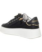 751-41 zwarte leren sneakers