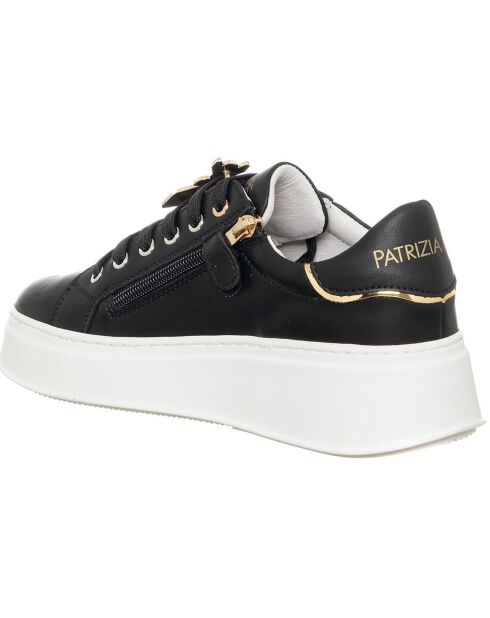 751-41 Schwarze Ledersneaker