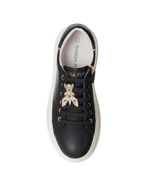 751-41 Schwarze Ledersneaker