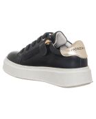 824-27 schwarze Ledersneaker