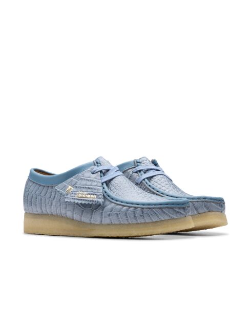 Wallabee Croco poederblauwe schoenen