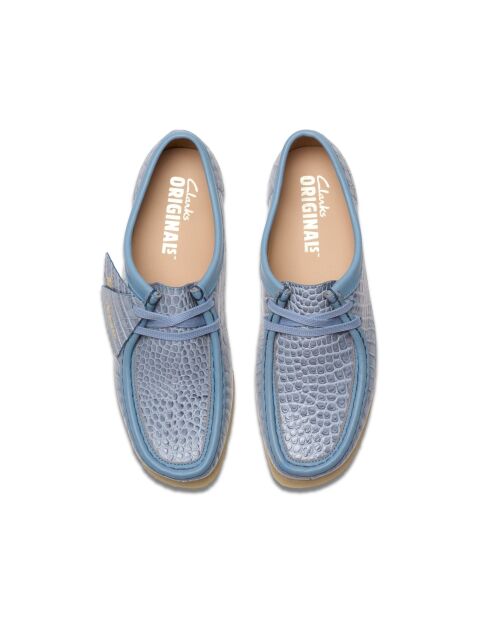 Wallabee Croco poederblauwe schoenen