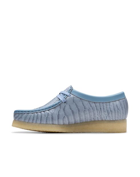 Wallabee Croco poederblauwe schoenen