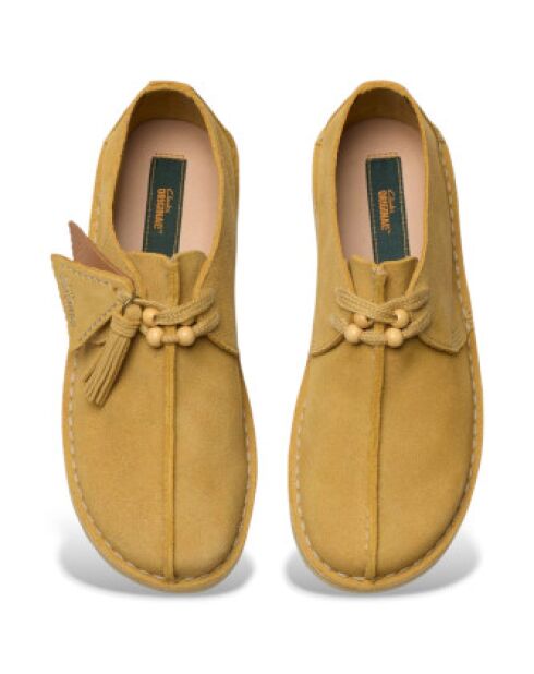 Desert Trek-Schuhe aus beige-goldenem Veloursleder — 6,5 cm Absatz