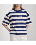 Adam locker sitzendes Matrosen-T-Shirt aus ecru/blauer Biobaumwolle