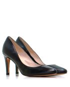 Gemma zwarte leren pumps - Hak: 8,5 cm