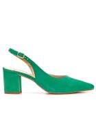 CA-346R groene suède pumps - Hak: 6 cm