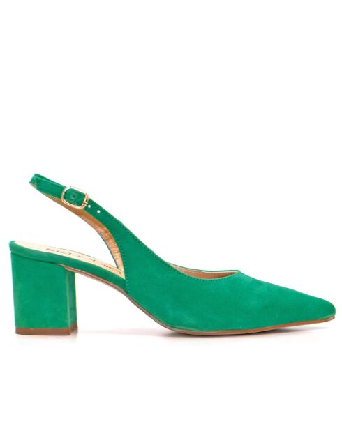 CA-346R groene suède pumps - Hak: 6 cm