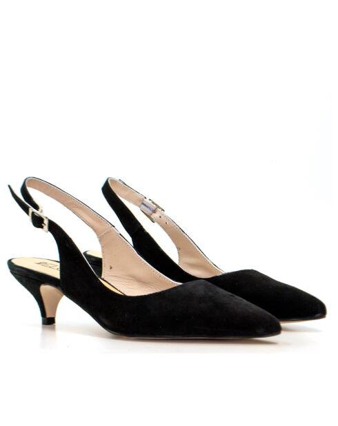 156664 pumps van zwart suède leer - Hak: 5 cm