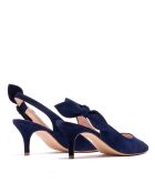 157668 marineblauwe suède pumps - Hak: 6 cm