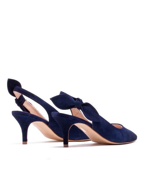 157668 décolleté in pelle scamosciata blu scuro - Tacco: 6 cm