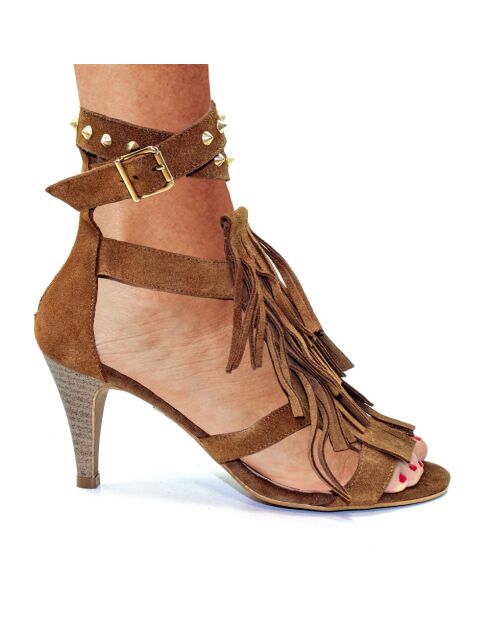 Zapatos de tacón CA-346R de gamuza nude - Tacón: 6 cm