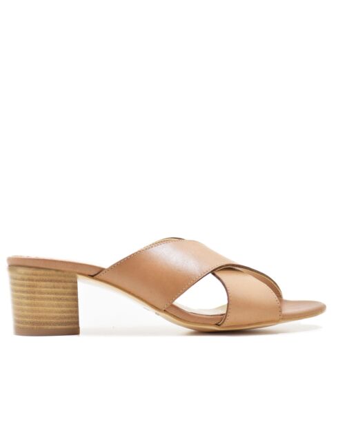 Sandalias Colmar de piel camel - Tacón: 5.5 cm