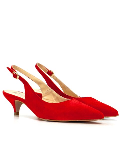 156664 pumps van rood suède - Hak: 5 cm