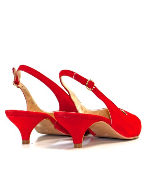 156664 pumps van rood suède - Hak: 5 cm