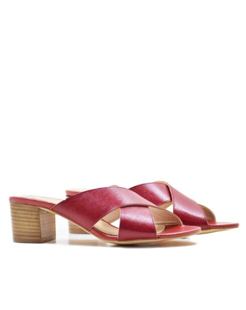 Rote Ledersandalen Colmar - Absatz: 5 cm