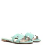 CA-380 grüne Ledersandalen