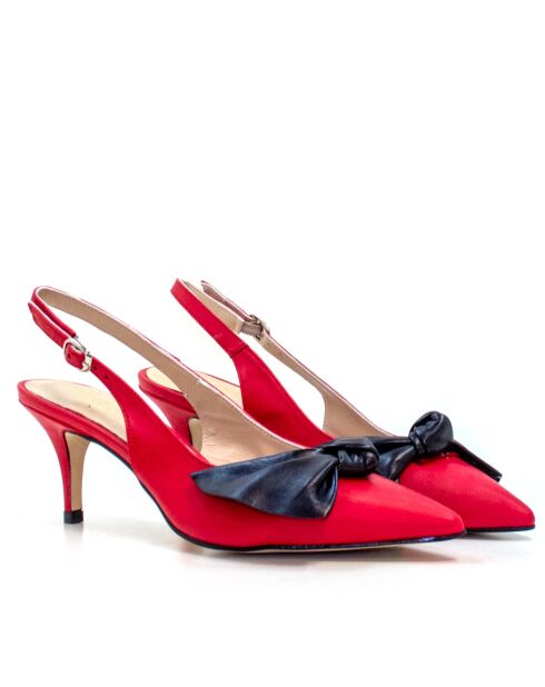 Pumps van rood suède Dina - Hak: 6,5 cm