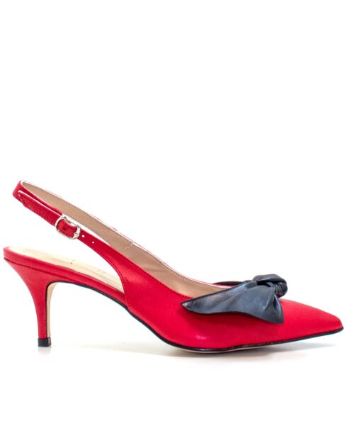 Pumps van rood suède Dina - Hak: 6,5 cm