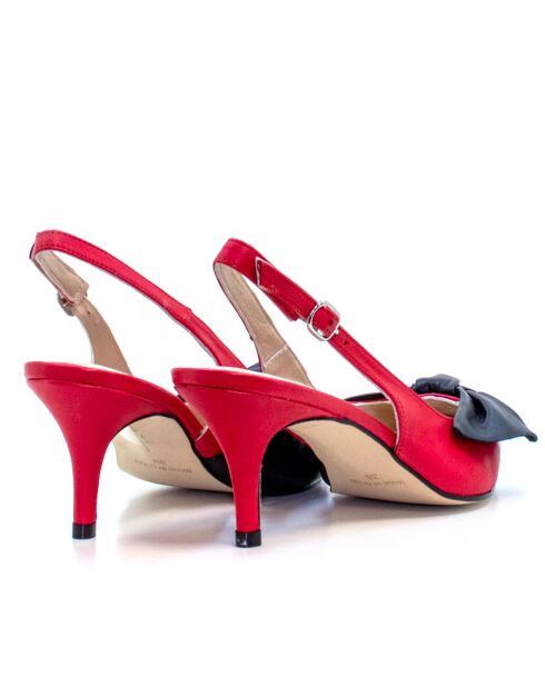 Pumps van rood suède Dina - Hak: 6,5 cm