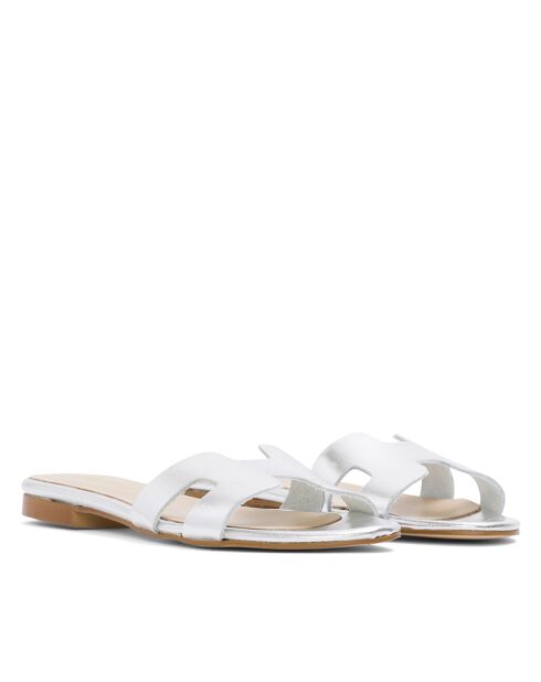 CA-380 Plata leren sandalen