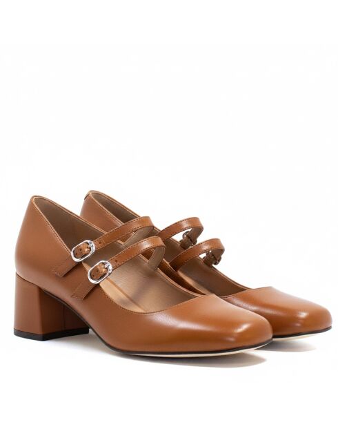 CA-2301 pumps van camelkleurig leer
