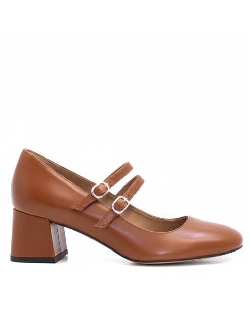 CA-2301 pumps van camelkleurig leer