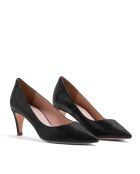 Schwarze Lederpumps - Absatz: 6,5 cm