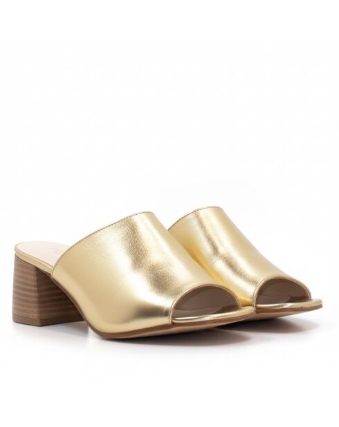 Sandales en cuir métallisé CA-2308 platine