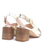 Sandalias SD-172 de piel metalizada platino - Tacón: 5.5 cm