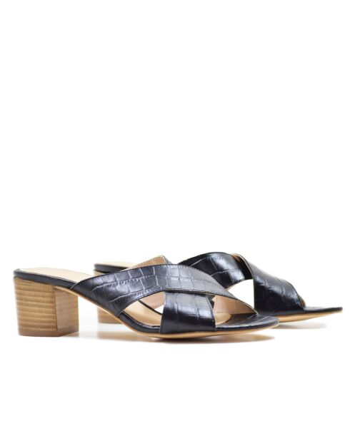 Schwarze Ledersandalen von Coco Colmar - Absatz: 5,5 cm