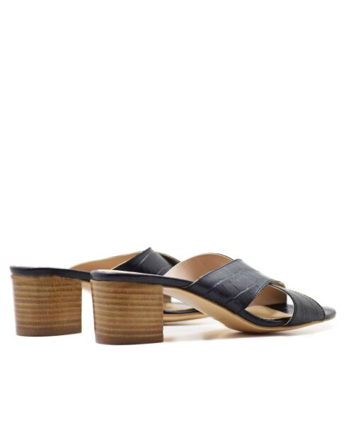 Schwarze Ledersandalen von Coco Colmar - Absatz: 5,5 cm