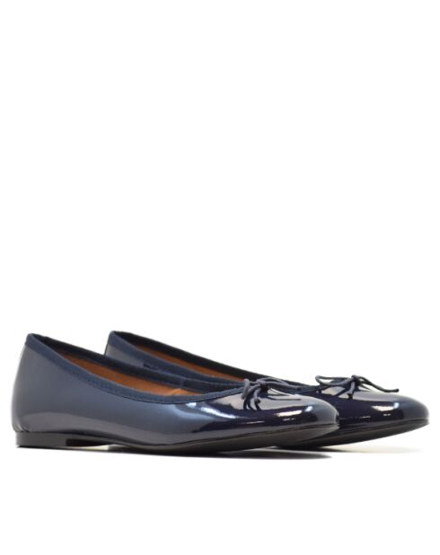 La Marianela marineblauwe leren ballerina's