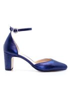 Xenia marineblauwe leren pumps - Hak: 6 cm
