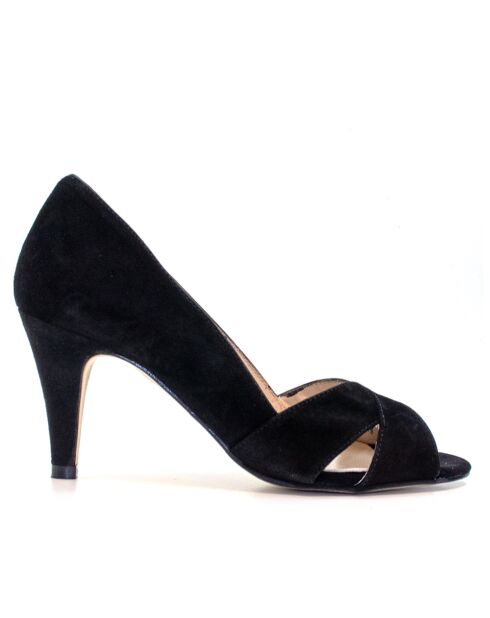 Zora Pumps aus schwarzem Veloursleder - Absatz: 7,5 cm