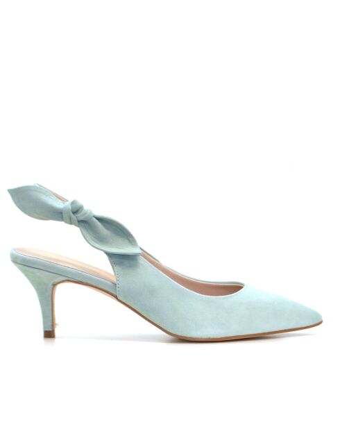 157668 pumps van suède in pastelmint - Hak: 6 cm