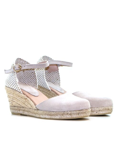 Sandales en daim 4137 nude - Talon : 6,5 cm